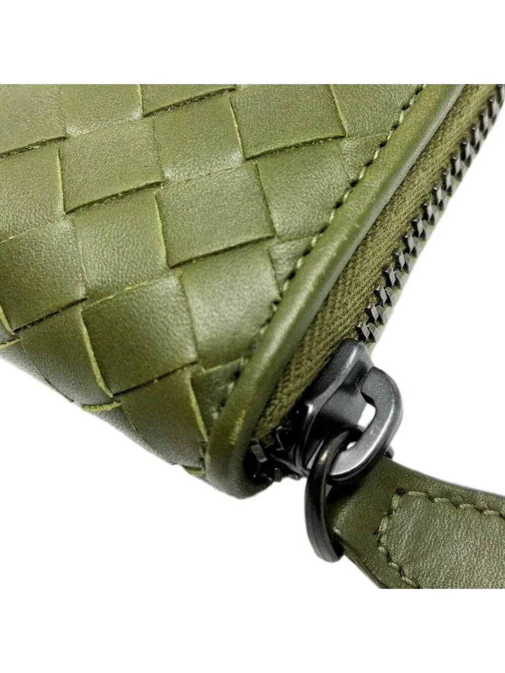 Bottega Veneta Coin Purse Olive Green Items Zip Around